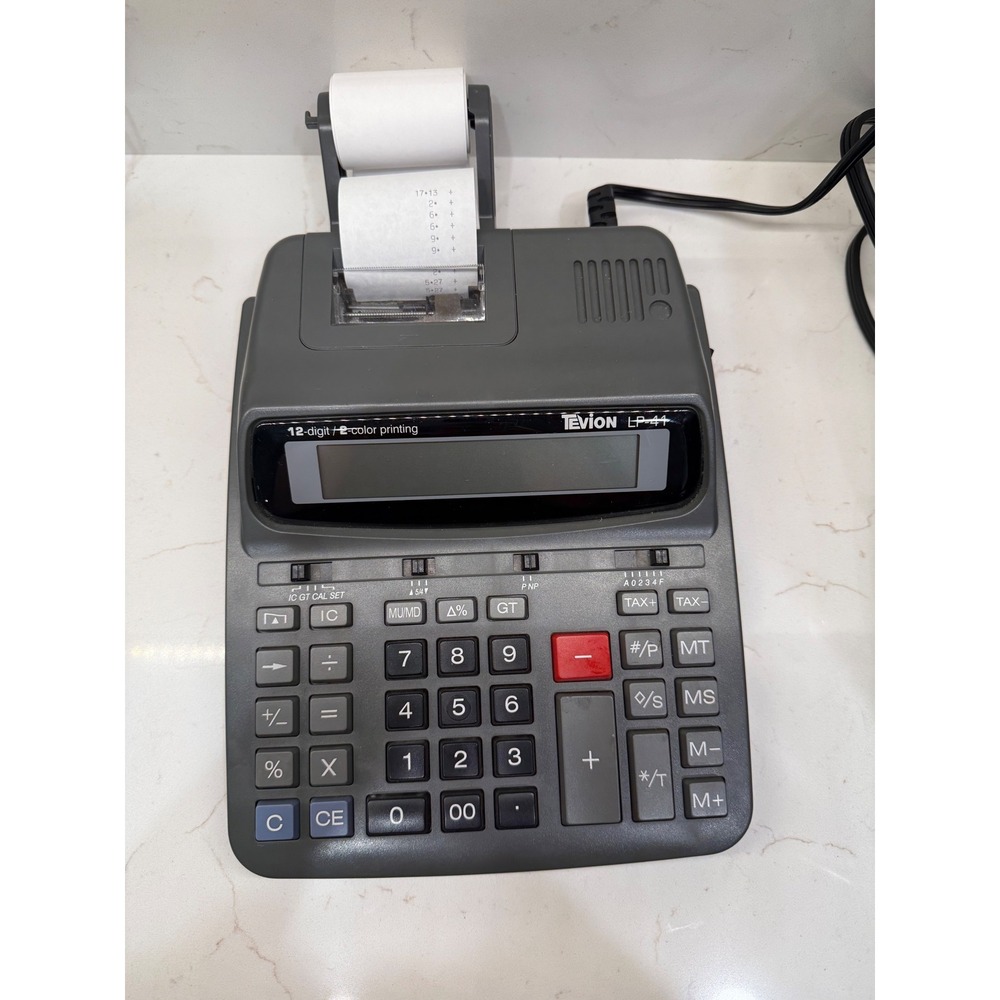 Vintage Tevion LP-41 12 Digit 2-Color Printing Calculator